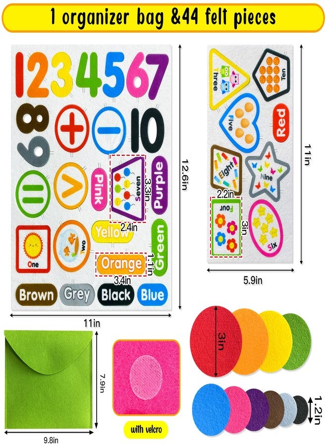 PENGFULL Felt Learning Numbers,44 Felt Flannel Board Pieces,Math Addition and Subtraction Colors Learning for Kindergarten,Preschool,Toddlers - Image 2